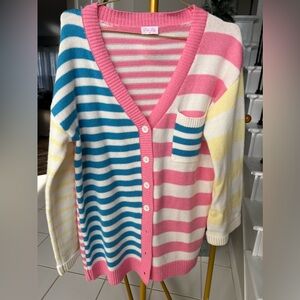 Adorable pink lily oversized cardigan